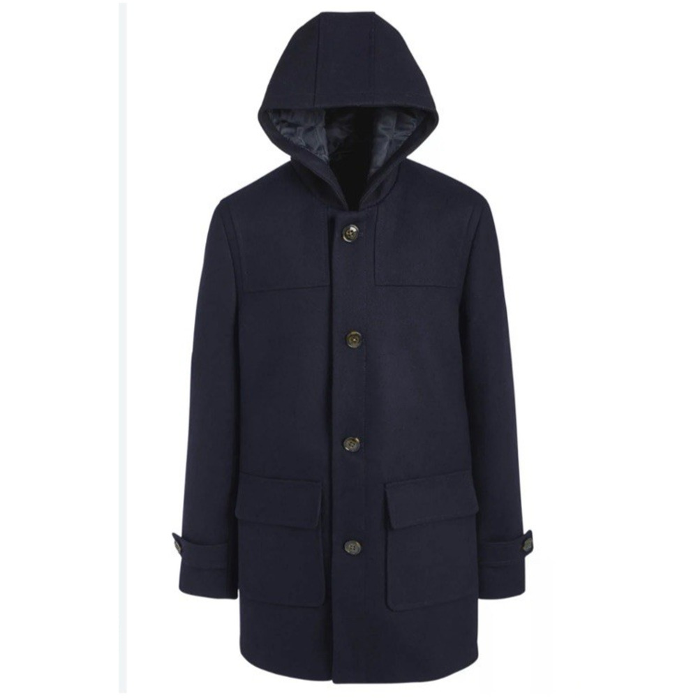 Ralph Lauren LRL Boys Coat 8R Wool Blend Duffle Buttons Blue